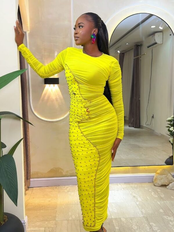 Face Silhouette Dress (Yellow)