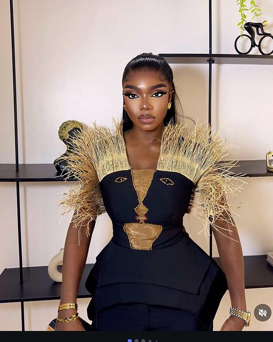 A BAEJ customer wearing her piece