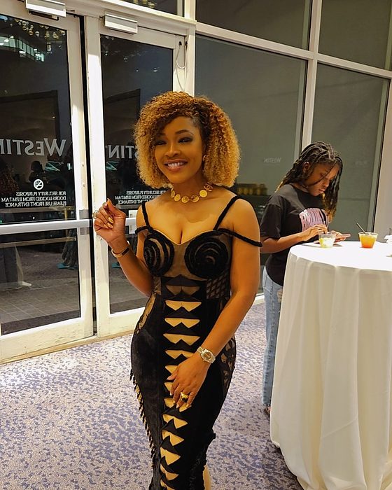 A BAEJ customer wearing her piece