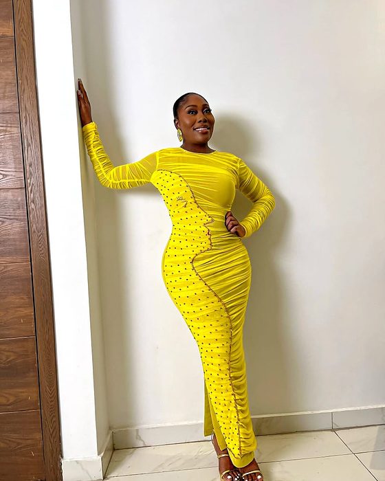 A BAEJ customer wearing her piece